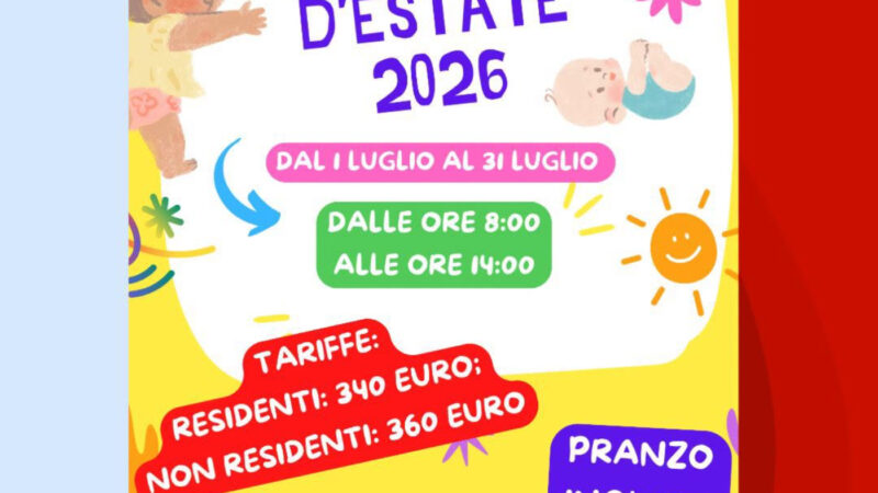 I “Nidi d’estate” ripartono il primo luglio: aperte le iscrizioni