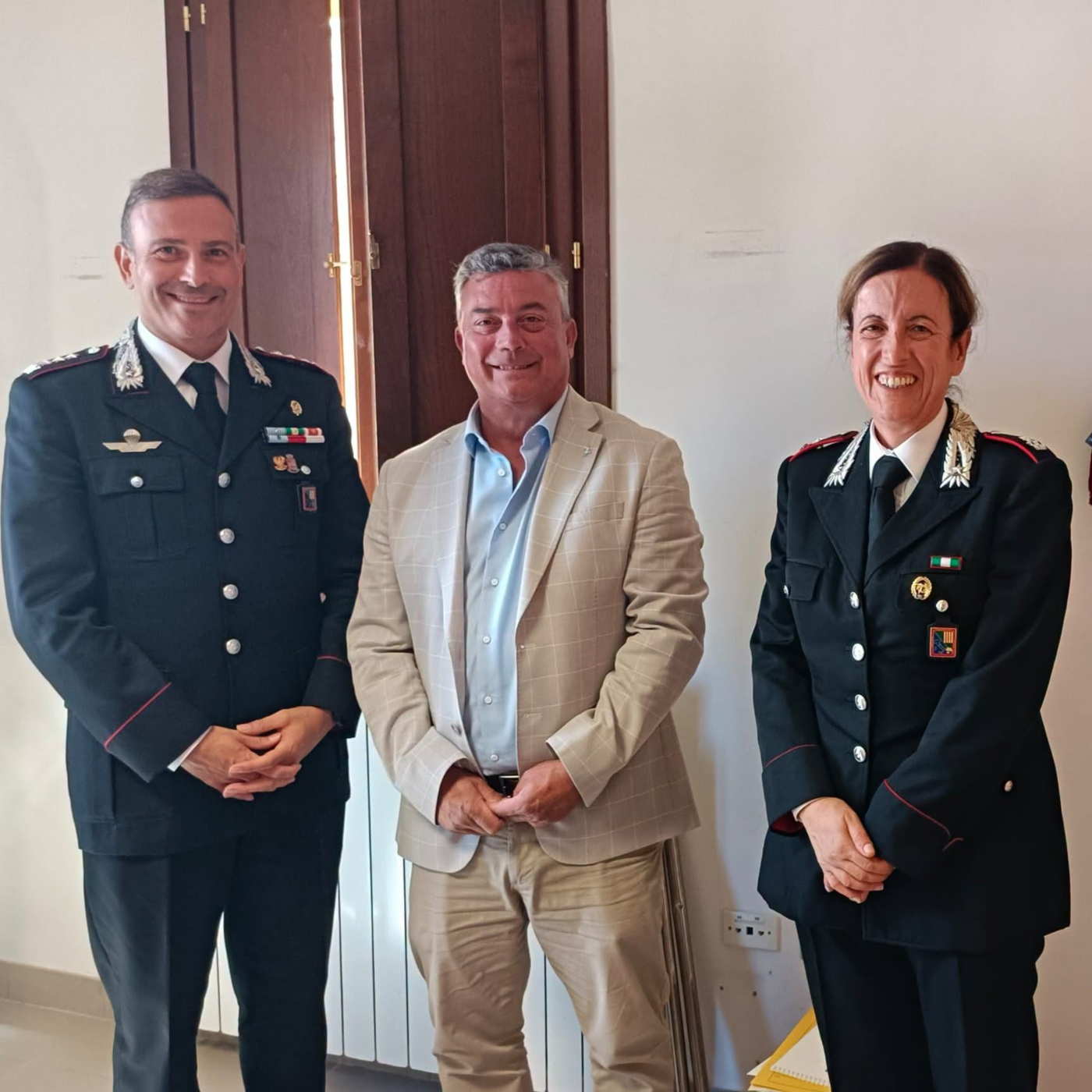 Il comandante provinciale dei carabinieri di Perugia Riccio accolto in Comune