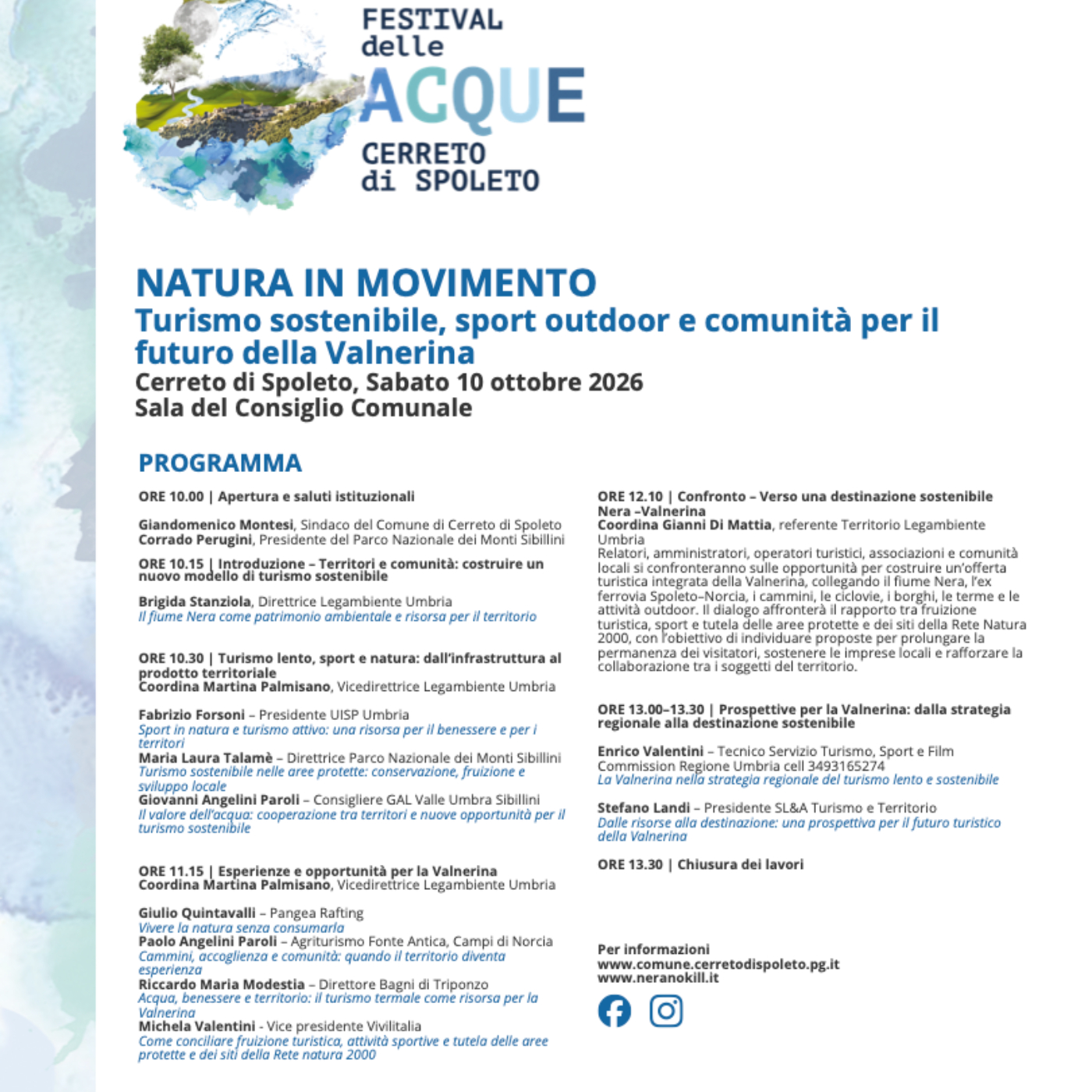 Cerreto di Spoleto si prepara ad ospitare la nuova edizione del Festival delle Acque