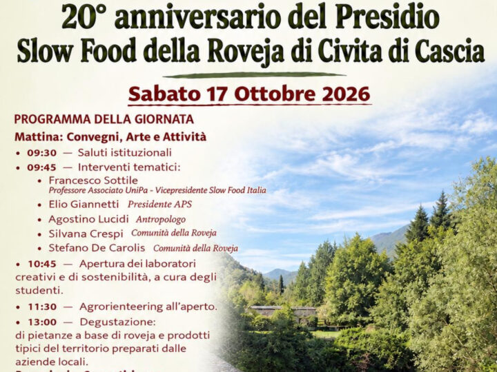 L’Itas celebra il 20esimo anniversario del presidio slow food della roveja di Civita di Cascia